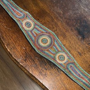 Vintage Glam Multicolored Beaded Belt From India